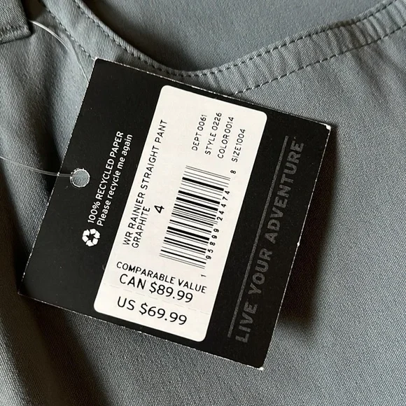 Eddie Bauer Women's Rainier Pants straight pant graphite size 4 - Picture 4 of 14